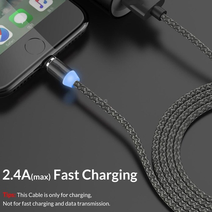 2 in 1 USB to Micro USB + USB-C / Type-C Magnetic Metal Connector Nylon Two-color Braided Magnetic Charging Cable, Cable Length: