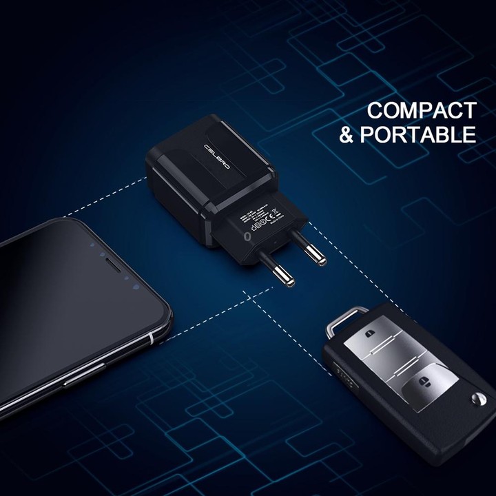 Portable QC3.0 18W USB Port Universal Quick Charging Charger, EU Plug(Black)