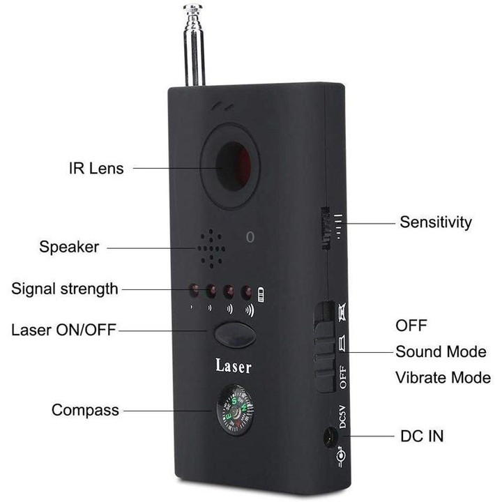 CC308 Full Range Camera Laser Detector Mini Wireless Camera Signal GSM Device Finder