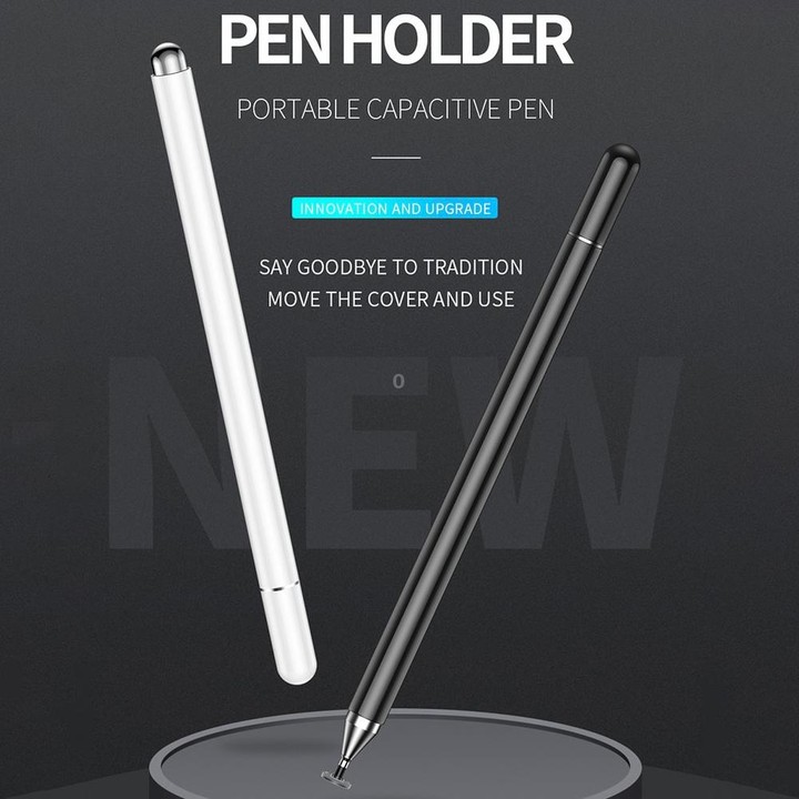 Imitation Porcelain 2 in 1 Mobile Phone Touch Screen Capacitive Pen for Apple / Huawei / Xiaomi / Samsung(Black)