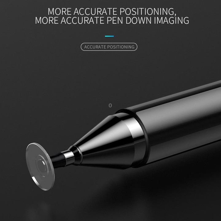 Imitation Porcelain 2 in 1 Mobile Phone Touch Screen Capacitive Pen for Apple / Huawei / Xiaomi / Samsung(Black)