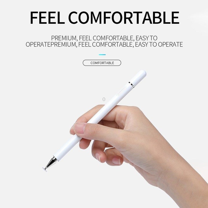 Imitation Porcelain 2 in 1 Mobile Phone Touch Screen Capacitive Pen for Apple / Huawei / Xiaomi / Samsung(White)