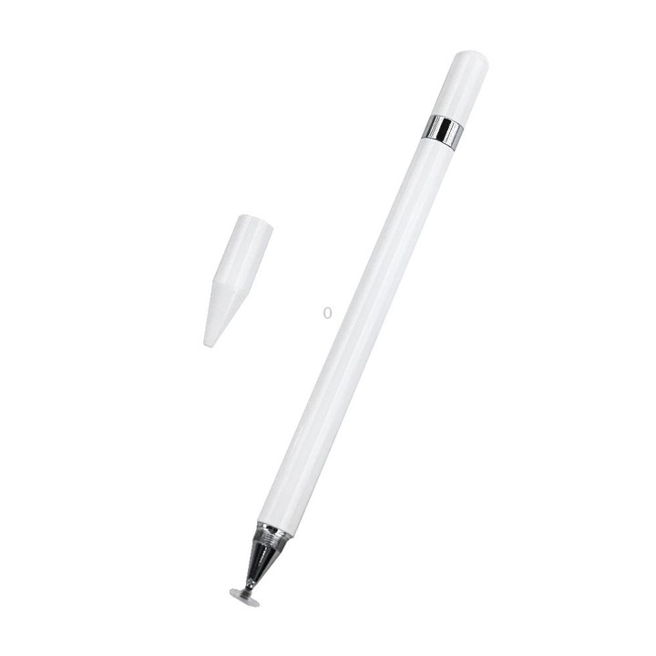 Imitation Porcelain 2 in 1 Mobile Phone Touch Screen Capacitive Pen for Apple / Huawei / Xiaomi / Samsung(White)
