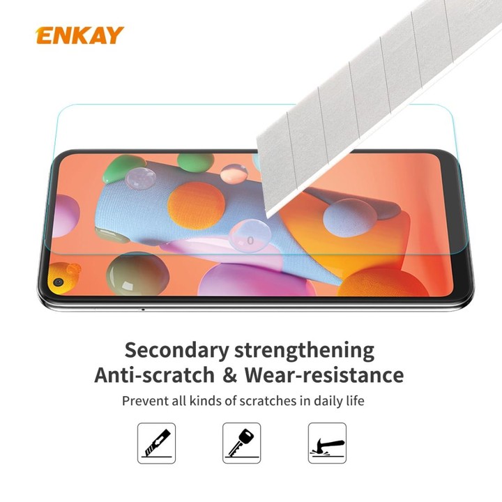 For Samsung Galaxy A21 ENKAY Hat-Prince 0.26mm 9H 2.5D Curved Edge Tempered Glass Film