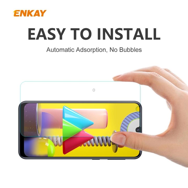 For Samsung Galaxy M31 / Galaxy M21 2 PCS ENKAY Hat-Prince 0.26mm 9H 2.5D Curved Edge Tempered Glass Film