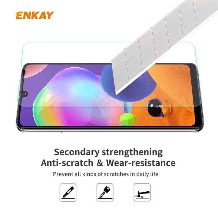 For Samsung Galaxy A31 5PCS ENKAY Hat-Prince 0.26mm 9H 2.5D Curved Edge Tempered Glass Film