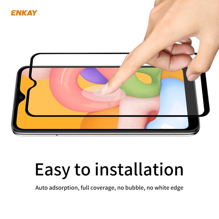 For Samsung Galaxy A01 2 PCS ENKAY Hat-Prince Full Glue 0.26mm 9H 2.5D Tempered Glass Full Coverage Film