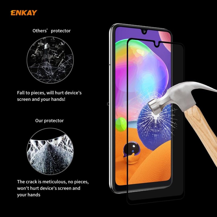 For Samsung Galaxy A31 ENKAY Hat-Prince Full Glue 0.26mm 9H 2.5D Tempered Glass Full Coverage Film