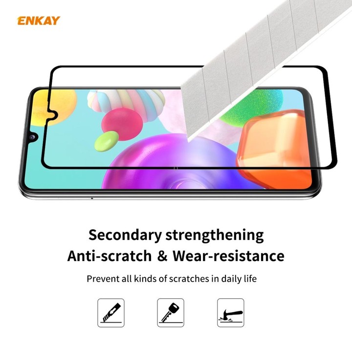 For Samsung Galaxy A41 ENKAY Hat-Prince Full Glue 0.26mm 9H 2.5D Tempered Glass Full Coverage Film