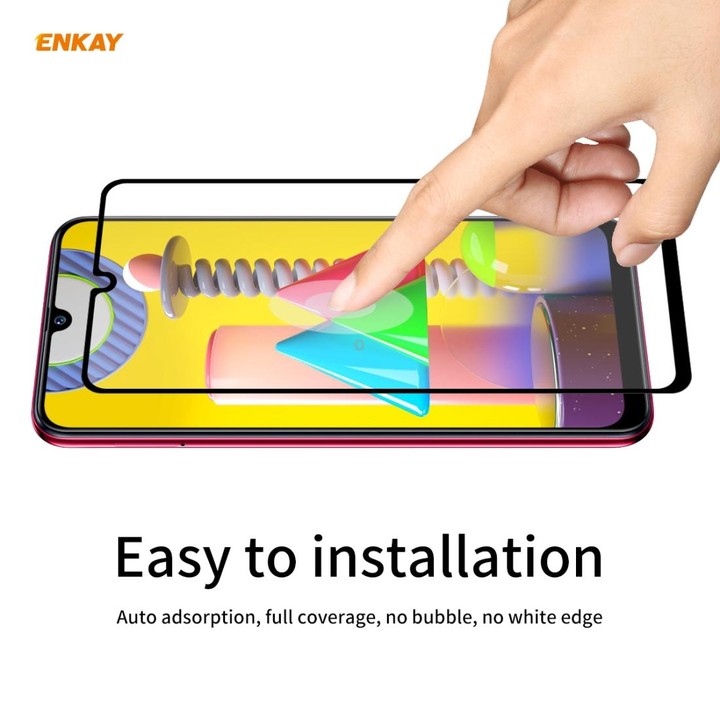 For Samsung Galaxy M31 / M21 ENKAY Hat-Prince Full Glue 0.26mm 9H 2.5D Tempered Glass Full Coverage Film