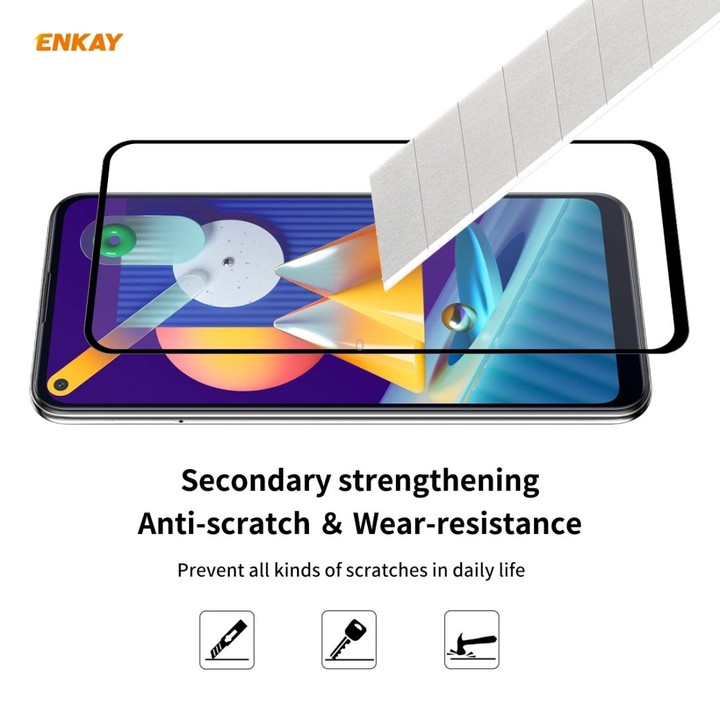 For Samsung Galaxy A11 / M11 10 PCS ENKAY Hat-Prince Full Glue 0.26mm 9H 2.5D Tempered Glass Full Coverage Film