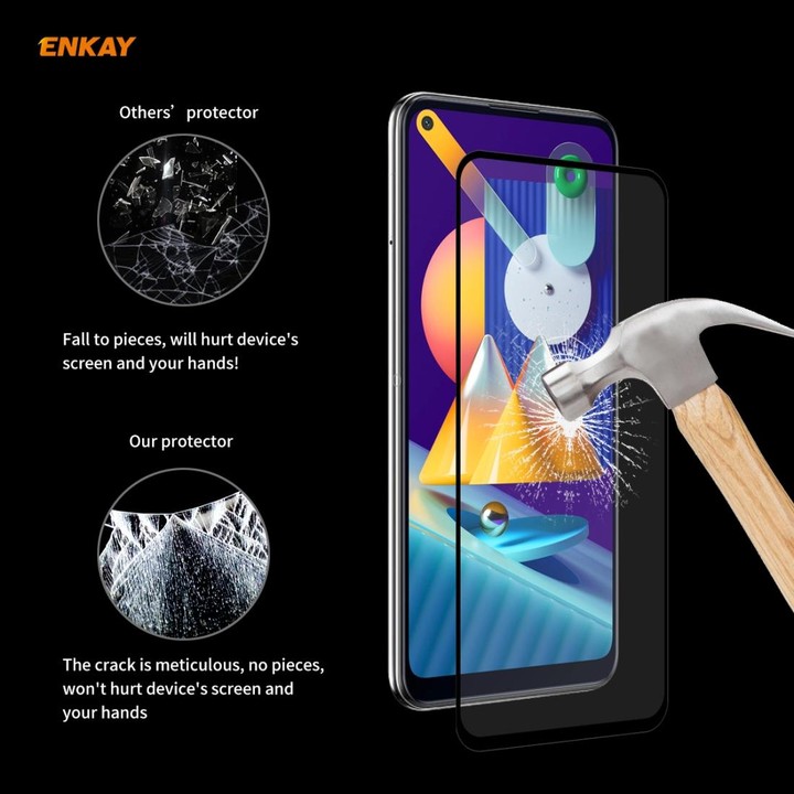 For Samsung Galaxy A11 / M11 10 PCS ENKAY Hat-Prince Full Glue 0.26mm 9H 2.5D Tempered Glass Full Coverage Film