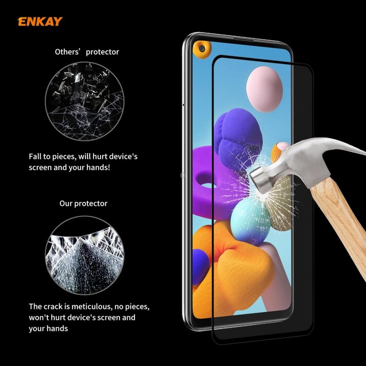 For Samsung Galaxy A21s 10pcs ENKAY Hat-Prince Full Glue 0.26mm 9H 2.5D Tempered Glass Full Coverage Film