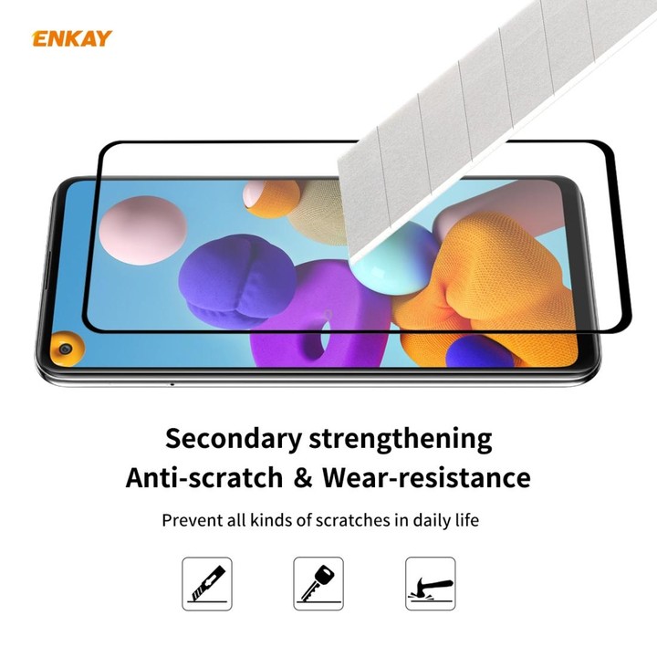 For Samsung Galaxy A21s 10pcs ENKAY Hat-Prince Full Glue 0.26mm 9H 2.5D Tempered Glass Full Coverage Film
