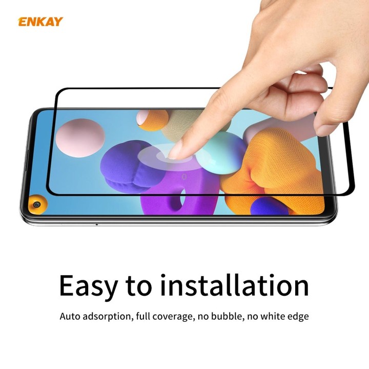 For Samsung Galaxy A21s 10pcs ENKAY Hat-Prince Full Glue 0.26mm 9H 2.5D Tempered Glass Full Coverage Film
