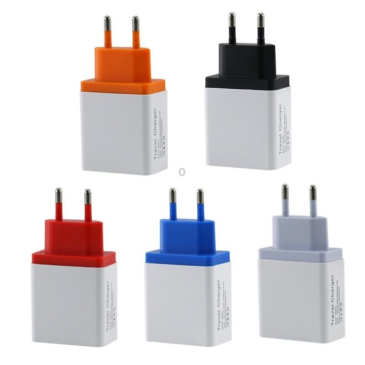 2A 3 USB PortsTravel Charger, EU Plug(Black)