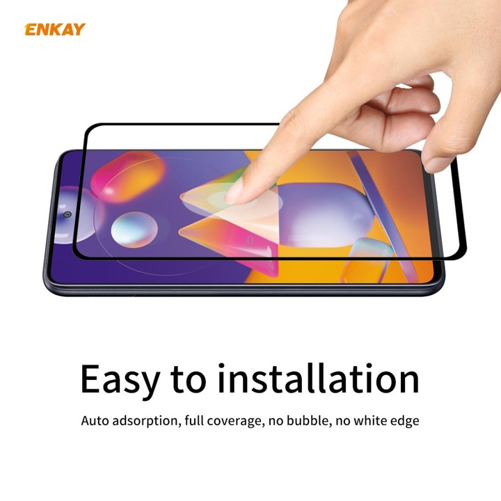 For Samsung Galaxy M31s 5 PCS ENKAY Hat-Prince Full Glue 0.26mm 9H 2.5D Tempered Glass Full Coverage Film
