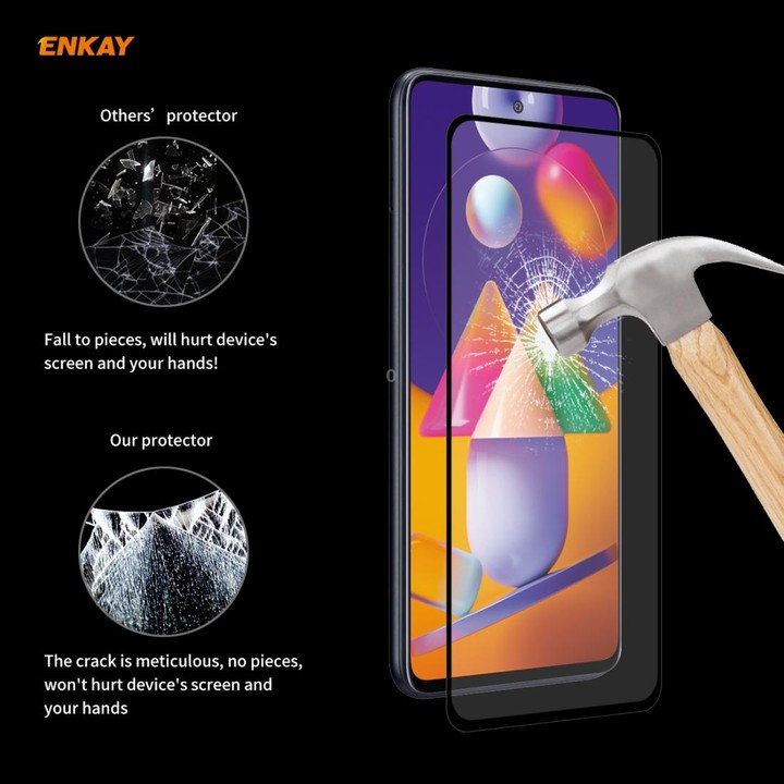 For Samsung Galaxy M31s 10 PCS ENKAY Hat-Prince Full Glue 0.26mm 9H 2.5D Tempered Glass Full Coverage Film