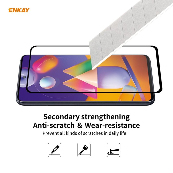 For Samsung Galaxy M31s 10 PCS ENKAY Hat-Prince Full Glue 0.26mm 9H 2.5D Tempered Glass Full Coverage Film
