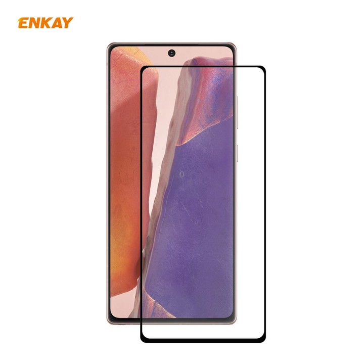 For Samsung Galaxy Note20 ENKAY Full Glue 0.2mm 9H 2.5D Tempered Glass Full Film, Support Fingerprint Unlock