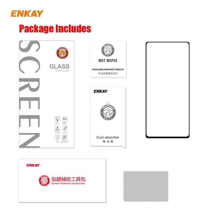 For Samsung Galaxy Note20 ENKAY Full Glue 0.2mm 9H 2.5D Tempered Glass Full Film, Support Fingerprint Unlock
