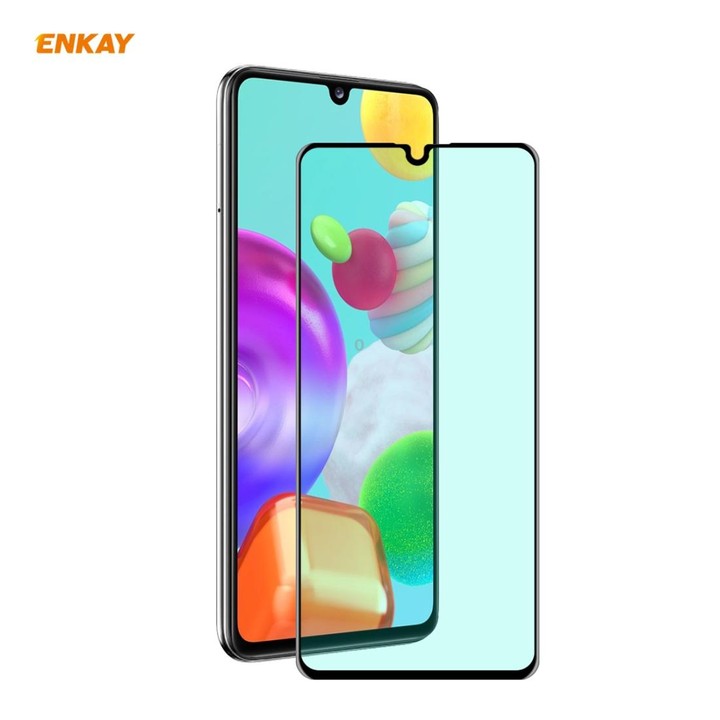 For Samsung Galaxy A41 ENKAY Hat-Prince 0.26mm 9H 6D Curved Full Screen Eye Protection Green Film Tempered Glass Protector