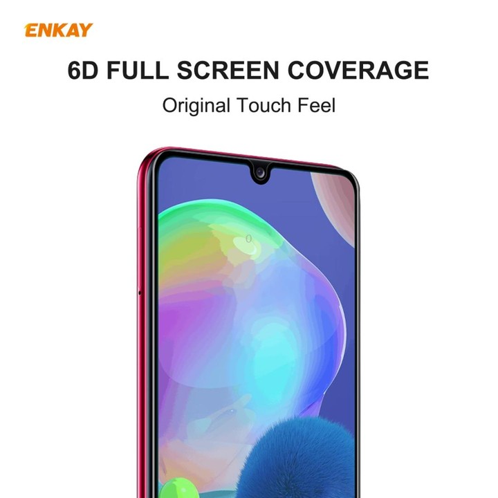For Samsung Galaxy A31 ENKAY Hat-Prince 0.26mm 9H 6D Curved Full Screen Eye Protection Green Film Tempered Glass Protector