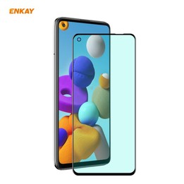 For Samsung Galaxy A21 / A21s ENKAY Hat-Prince 0.26mm 9H 6D Curved Full Screen Eye Protection Green Film Tempered Glass Protecto