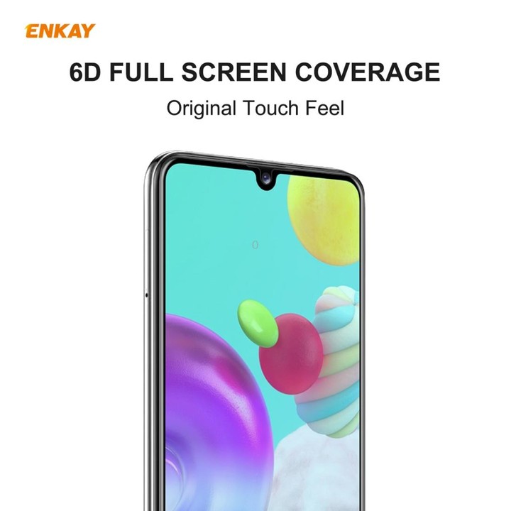 For Samsung Galaxy A41 2 PCS ENKAY Hat-Prince 0.26mm 9H 6D Curved Full Screen Eye Protection Green Film Tempered Glass Protector