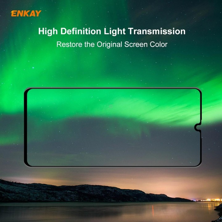 For Samsung Galaxy A41 2 PCS ENKAY Hat-Prince 0.26mm 9H 6D Curved Full Screen Eye Protection Green Film Tempered Glass Protector