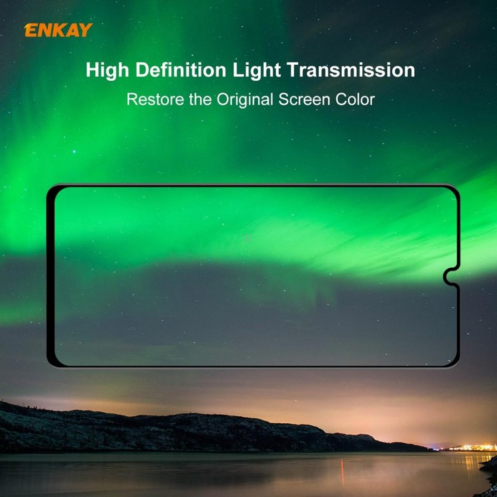 For Samsung Galaxy A31 2 PCS ENKAY Hat-Prince 0.26mm 9H 6D Curved Full Screen Eye Protection Green Film Tempered Glass Protector