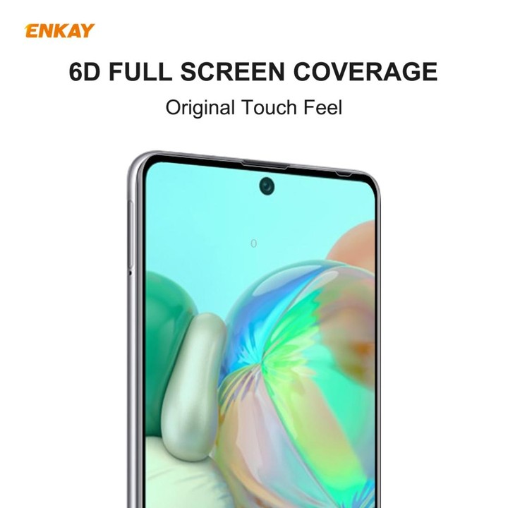 For Samsung Galaxy A71 5 PCS ENKAY Hat-Prince 0.26mm 9H 6D Curved Full Screen Eye Protection Green Film Tempered Glass Protector