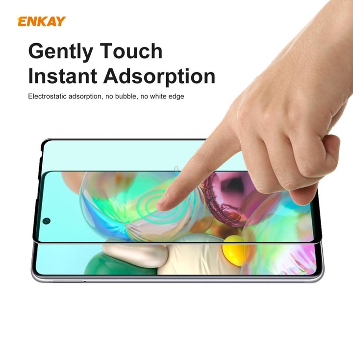 For Samsung Galaxy A71 5 PCS ENKAY Hat-Prince 0.26mm 9H 6D Curved Full Screen Eye Protection Green Film Tempered Glass Protector