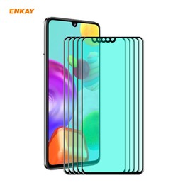 For Samsung Galaxy A41 5 PCS ENKAY Hat-Prince 0.26mm 9H 6D Curved Full Screen Eye Protection Green Film Tempered Glass Protector
