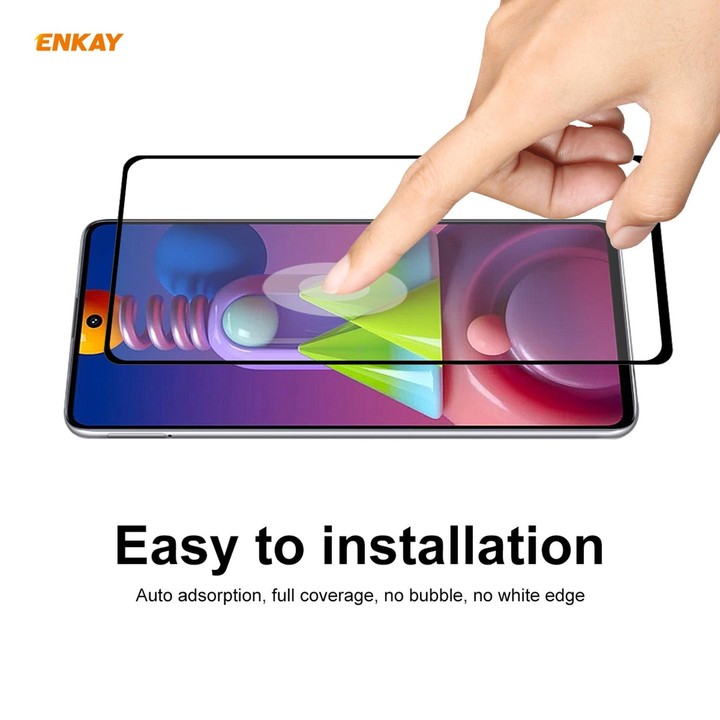 For Samsung Galaxy M51 ENKAY Hat-Prince Full Glue 0.26mm 9H 2.5D Tempered Glass Full Coverage Film