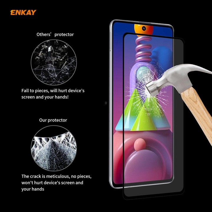 For Samsung Galaxy M51 10 PCS ENKAY Hat-Prince Full Glue 0.26mm 9H 2.5D Tempered Glass Full Coverage Film