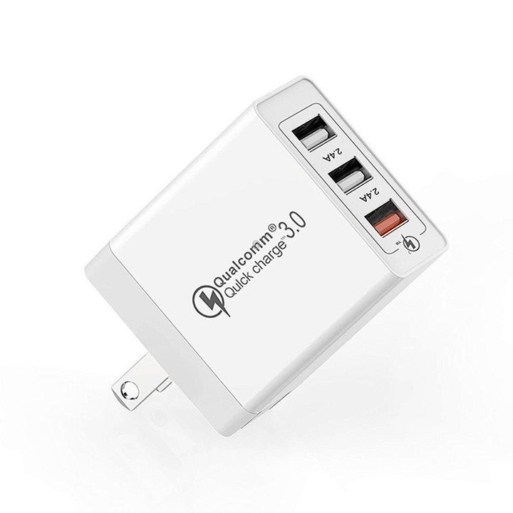 SDC-30W 30W QC 3.0 USB + 2.4A Dual USB 2.0 Ports Mobile Phone Tablet PC Universal Quick Charger Travel Charger, US Plug