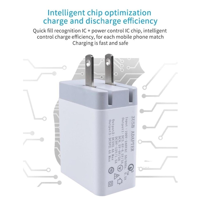 SDC-30W 2 in 1 USB to Micro USB Data Cable + 30W QC 3.0 USB + 2.4A Dual USB 2.0 Ports Mobile Phone Tablet PC Universal Quick Cha