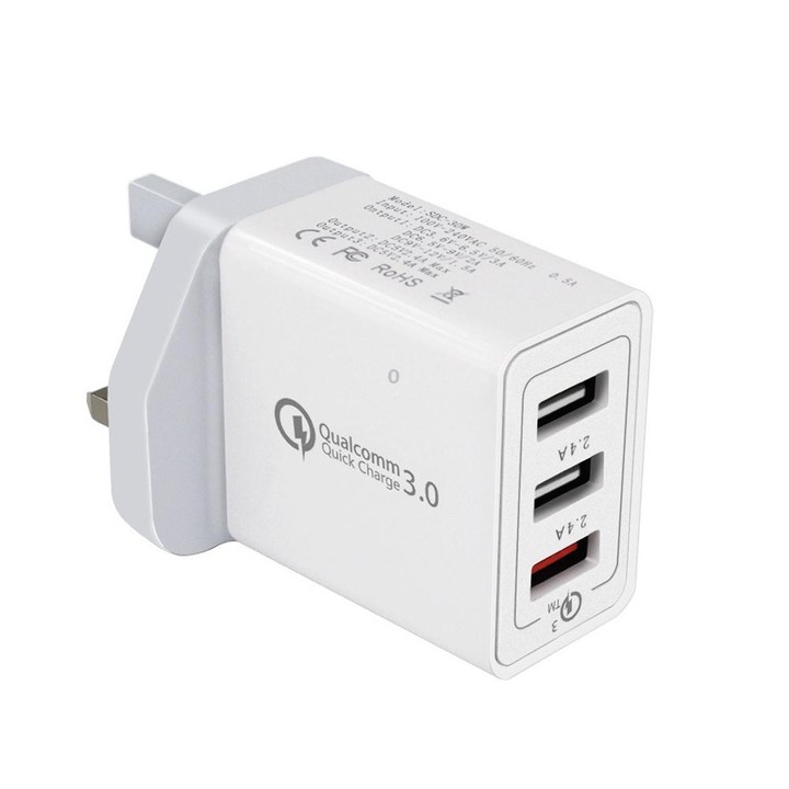 SDC-30W 2 in 1 USB to Micro USB Data Cable + 30W QC 3.0 USB + 2.4A Dual USB 2.0 Ports Mobile Phone Tablet PC Universal Quick Cha