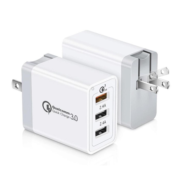 SDC-30W 2 in 1 USB to USB-C / Type-C Data Cable + 30W QC 3.0 USB + 2.4A Dual USB 2.0 Ports Mobile Phone Tablet PC Universal Quic