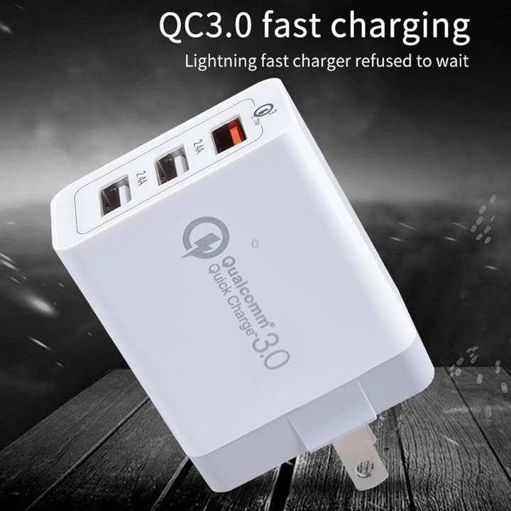 SDC-30W 2 in 1 USB to USB-C / Type-C Data Cable + 30W QC 3.0 USB + 2.4A Dual USB 2.0 Ports Mobile Phone Tablet PC Universal Quic