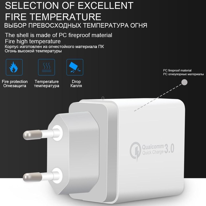 SDC-30W 2 in 1 USB to USB-C / Type-C Data Cable + 30W QC 3.0 USB + 2.4A Dual USB 2.0 Ports Mobile Phone Tablet PC Universal Quic