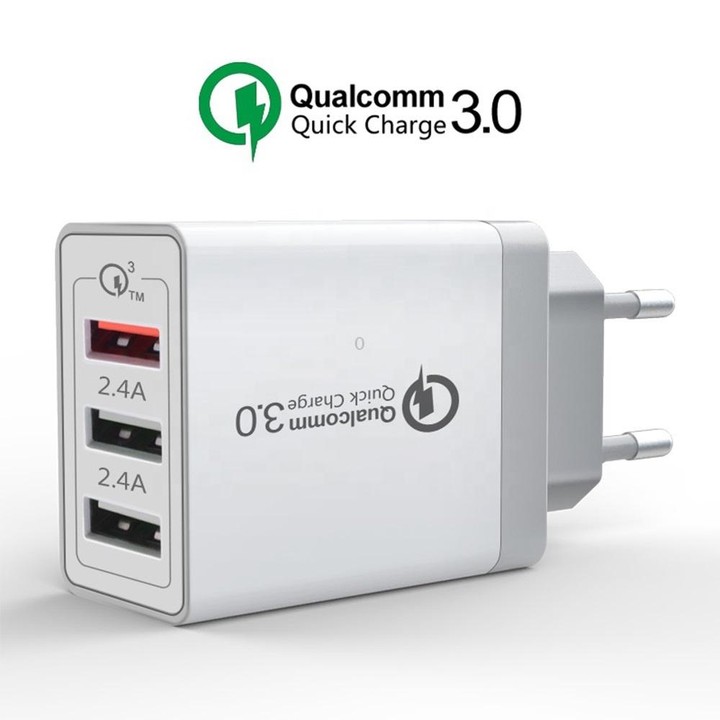 SDC-30W 2 in 1 USB to USB-C / Type-C Data Cable + 30W QC 3.0 USB + 2.4A Dual USB 2.0 Ports Mobile Phone Tablet PC Universal Quic