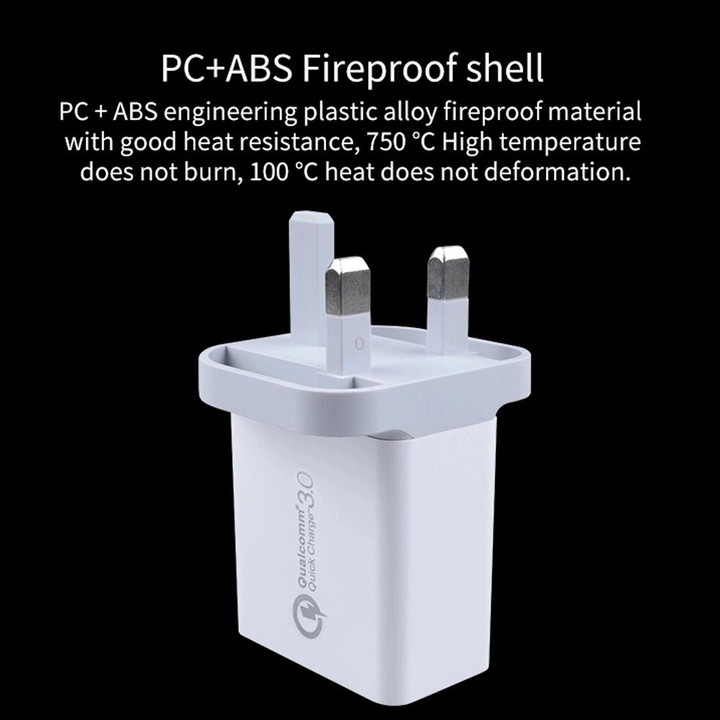 SDC-30W 2 in 1 USB to 8 Pin Data Cable + 30W QC 3.0 USB + 2.4A Dual USB 2.0 Ports Mobile Phone Tablet PC Universal Quick Charger