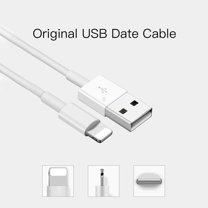 SDC-30W 2 in 1 USB to 8 Pin Data Cable + 30W QC 3.0 USB + 2.4A Dual USB 2.0 Ports Mobile Phone Tablet PC Universal Quick Charger