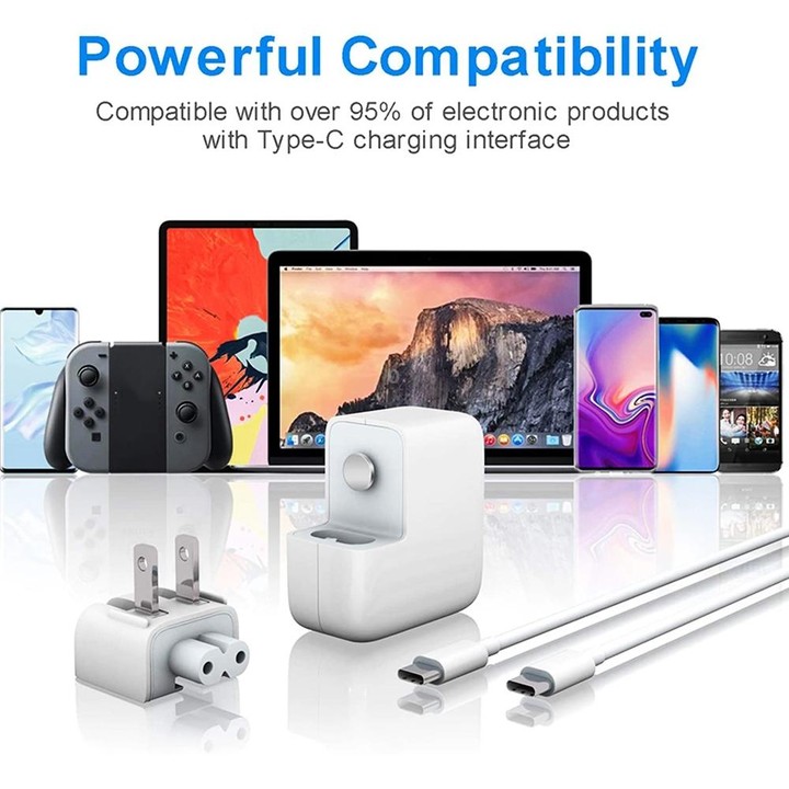 2 in 1 PD3.0 30W USB-C / Type-C Travel Charger with Detachable Foot + PD3.0 3A USB-C / Type-C to USB-C / Type-C Fast Charge Data