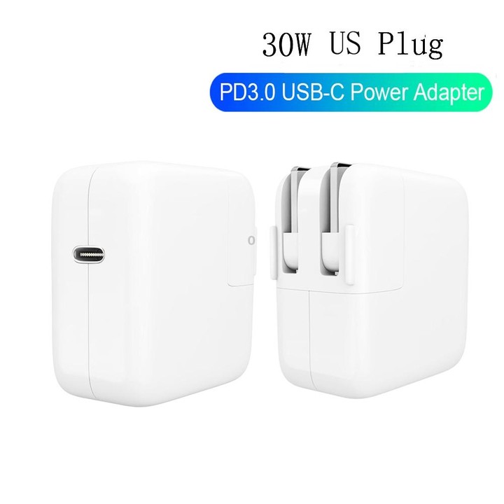 2 in 1 PD3.0 30W USB-C / Type-C Travel Charger with Detachable Foot + PD3.0 3A USB-C / Type-C to 8 Pin Fast Charge Data Cable Se
