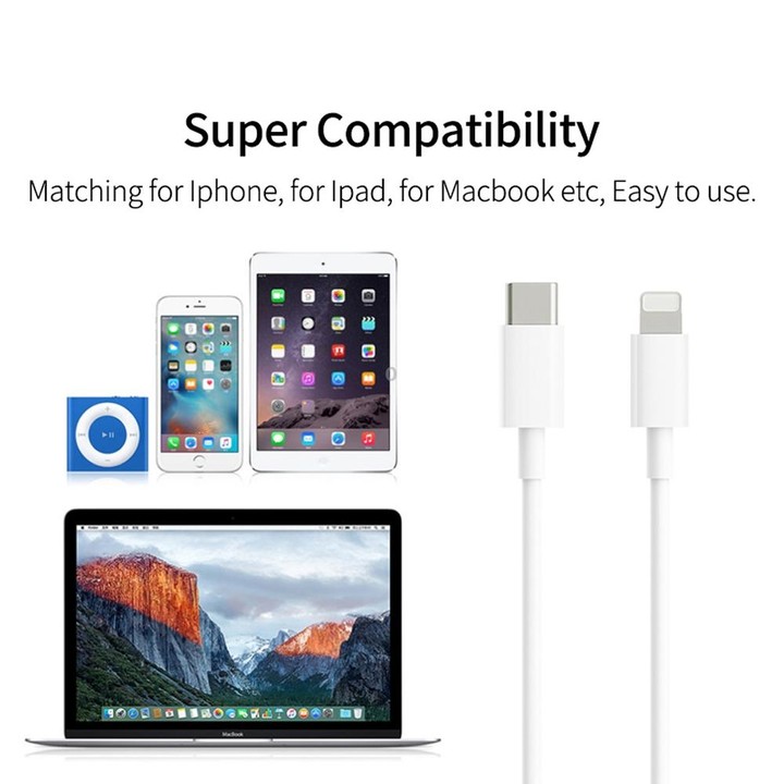 2 in 1 PD3.0 30W USB-C / Type-C Travel Charger with Detachable Foot + PD3.0 3A USB-C / Type-C to 8 Pin Fast Charge Data Cable Se