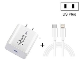 SDC-20W 2 in 1 PD 20W USB-C / Type-C Travel Charger + 3A PD3.0 USB-C / Type-C to 8 Pin Fast Charge Data Cable Set, Cable Length: