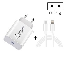 SDC-20W 2 in 1 PD 20W USB-C / Type-C Travel Charger + 3A PD3.0 USB-C / Type-C to 8 Pin Fast Charge Data Cable Set, Cable Length: